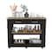 Tuhome Cala Kitchen Island 46, Six Casters, Two Drawers, Lower Open Shelf, Black/Light Oak AWD5779 - alternate 6